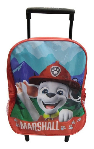 Mochila Con Carro Paw Patrol 30 Cm Color Rojo