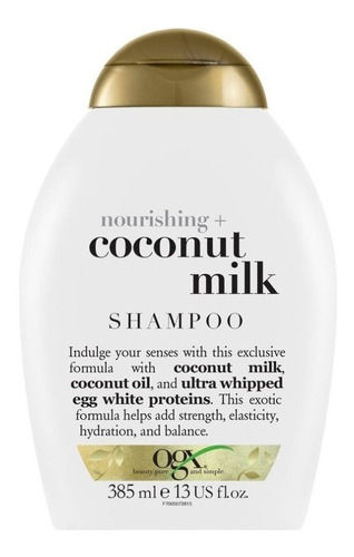 Ogx Coconut Milk Shampoo Coco Nutritivo Cabello Seco X 385ml