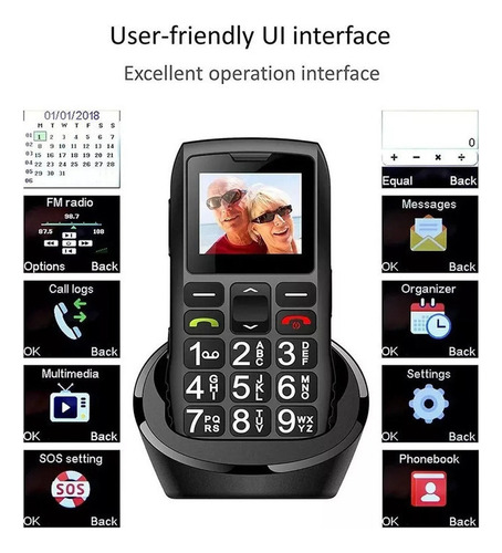 Teléfono Celular Simple Para Personas Mayores Desbloqueado