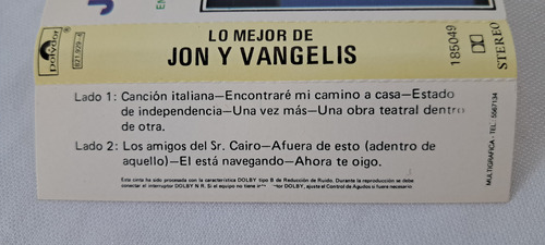 Cassette Lo Mejor De Jon Y Vangelis (Usado)