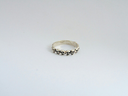 Anillo Calaveras Plata925 Angosto 3mm