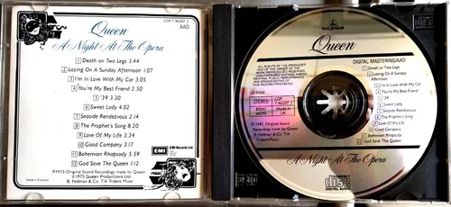 Queen - A Night At The Opera Cd England Uk 1975 1992 Caba