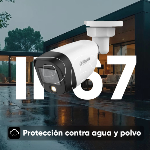 Kit De Videovigilancia Dahua Kit/xvr1b04-i-ssd512g4hfw1209 4 Cámaras Bala 2mp Fhd Fullcolor Con Certificación Ip67 | 512gb Ssd | Luz Blanca + Starlight 20m | Lente De 2.8 Mm 106 Grados De Apertura