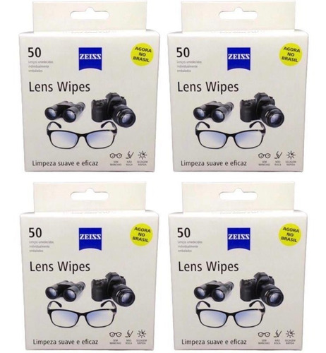 Kit Lens Wipes Zeiss Com 200 Lenços Umidecidos