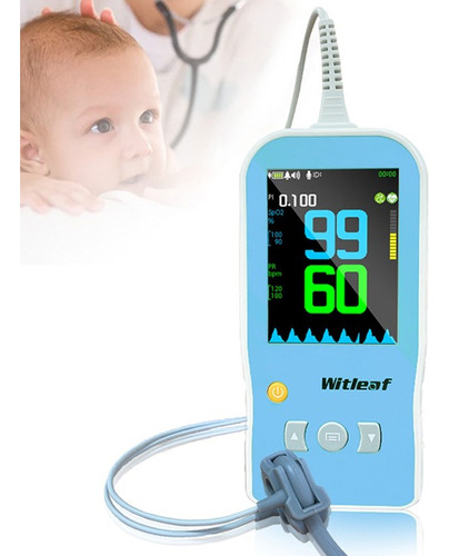 Oximetro Pulsometro Portatil Sonda Neonatal Witleaf Az