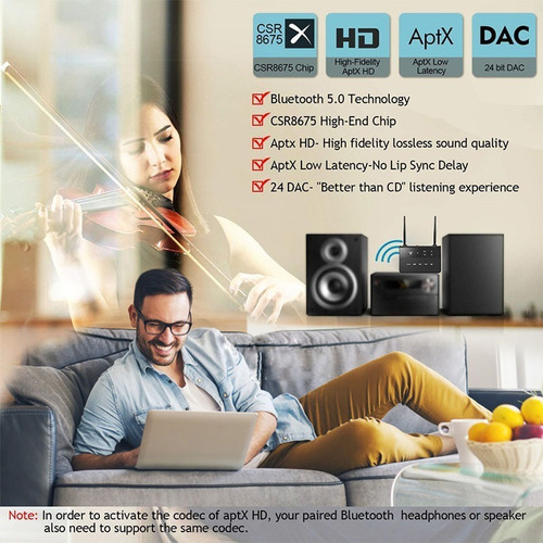 Receptor Transmisor De Tv Doméstico Bluetooth Estéreo 2 En