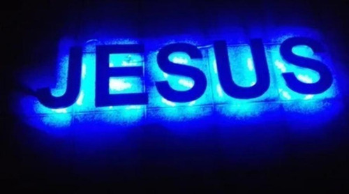 Letra Jesus Em Aço Inox 20cm - Sem Iluminação Led