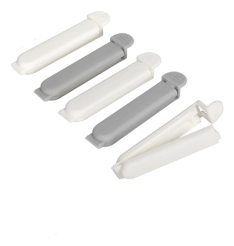 Pinza Para Cerrar Bolsas De Dos Colores De 7.2 Cm Color Gris Y Blanco