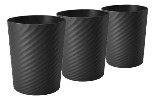 Timotech Set De 3 Botes De Basura Pequeño De 6.8 Litros Color Negro