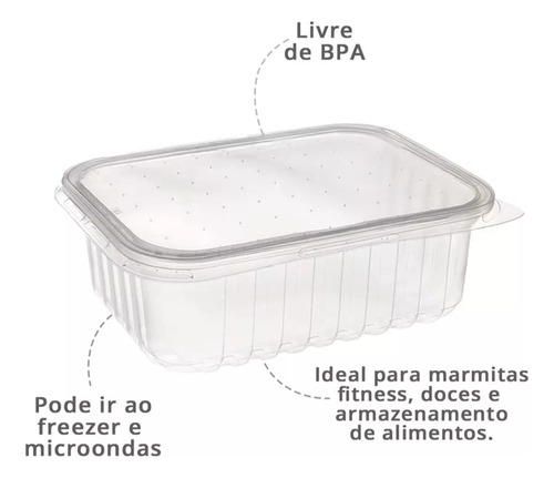 Embalagem Descartável Marmita Freezer Micro Ondas 500ml 24un