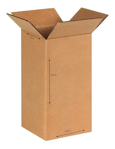 Caja Ecomerce 16x9x25cm 50pzs Cartón Corrugado Para Envíos 