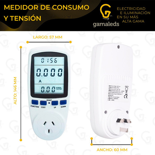 Imagen 5 de 8 de Medidor Consumo Electrico Stand By Tension Enchufable 10a