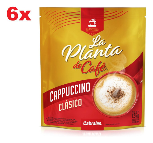 6x Cafe Cabrales Capuccino La Planta De Cafe Doypack 125gr