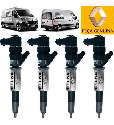 Kit Com 4 Bico Injetor Combustivel Master 2.3 16v 166091245r