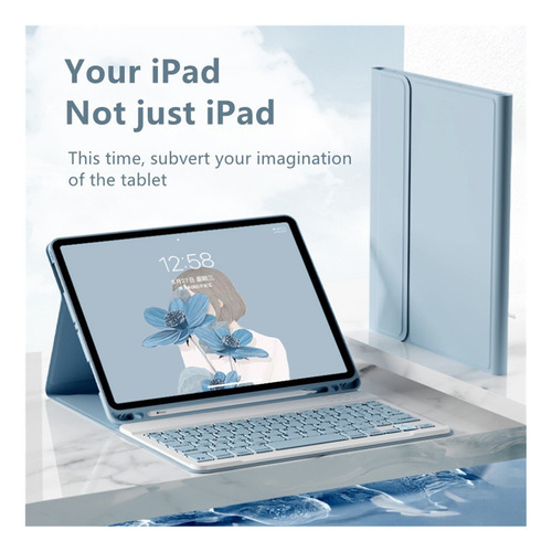 Zh Funda Tablet Com Teclado Bluetooth For iPad Mini 6 8.3