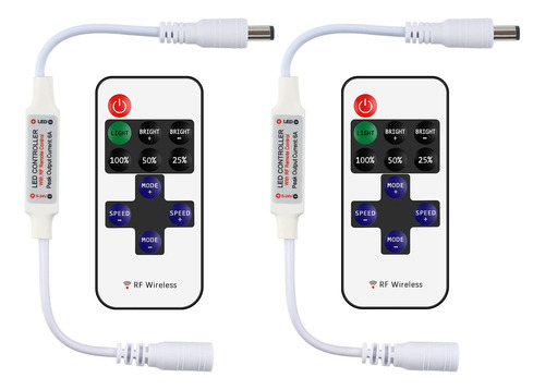 Rgbzone Paquete De 2 Controles Remotos Rf Mini Para Luces Le