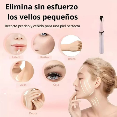 Depilador Facial Vello Cejas Recargable Mujer Sin Dolor Usb Blanco