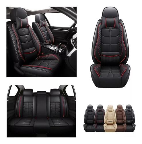 Kit Funda Cubre Asiento Auto Premium Luxury Par Almoadillas