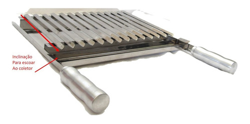 Imagem 4 de 6 de Grelha Argentina + Suporte Barra Maciça 75cm E 47cm Altura