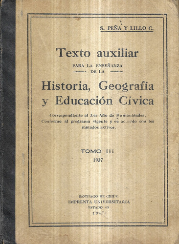 Texto Historia Geografía Educ. Cívica I I I / Peña Y Lillo C