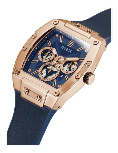 Reloj Guess Phoenix Originals Gw0202g4 Hombre Color Del Fondo Azul Color De La Correa Azul Color Del Bisel Cobrizo