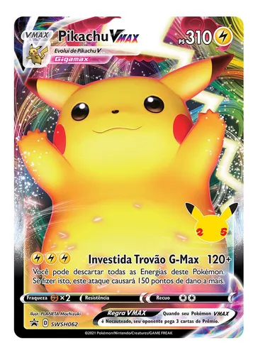 Kit Carta Pokémon Pikachu Vmax Surfista Vmax Voador Vmax