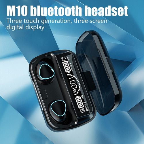 Fone De Ouvido M10 Bluetooth Tws V5.1 + Power Bank 2000mah Preto