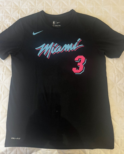 Camiseta Miami Heat Nike Nba #3 Wade Talle M (Usado)