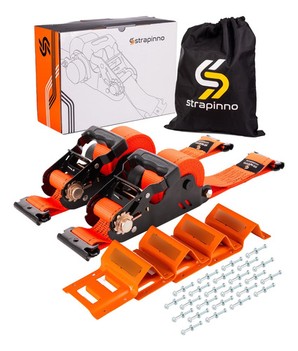 Strapinno E-track Correa Trinquete Retractil Kit Calzo Rueda