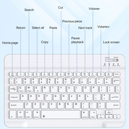 Teclado Bluetooth Inalámbrico Universal For Tableta De 10 P