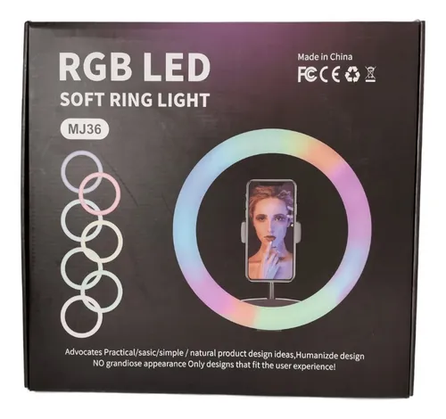 Aro Luz Led 36 Cm Control Remoto Tripode 2.10 Base Celular