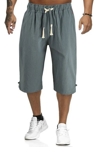 Pantalones Capri De Lino Y Algodón Harem Beach Para Hombre