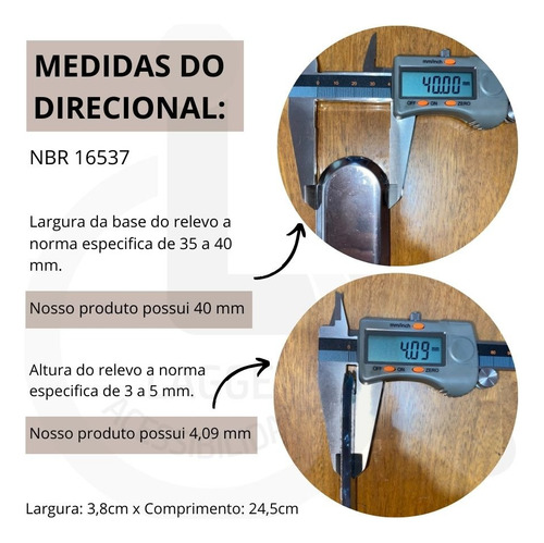 30ml Sinalização Tatil Direcional Inox Sem Adesivo Frisado