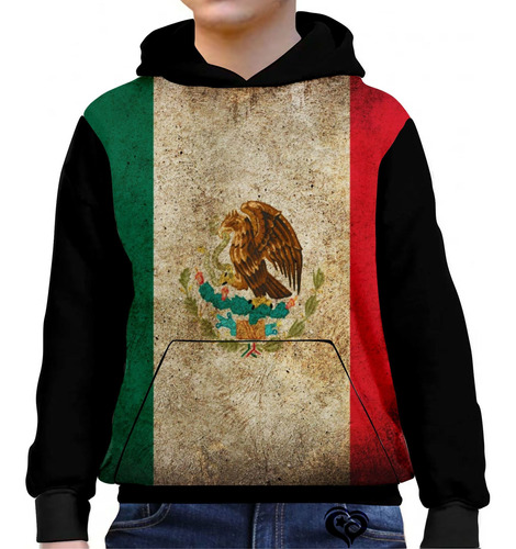 Moletom Bandeira Mexico Infantil Unissex Blusa Casaco Roupa