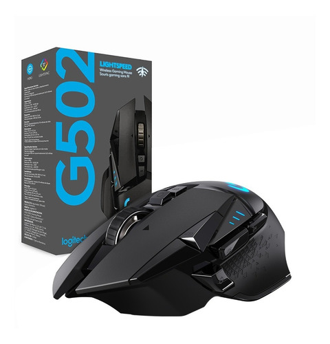 Imagen 4 de 7 de Mouse gamer de juego inalámbrico recargable Logitech G Series Lightspeed G502 negro