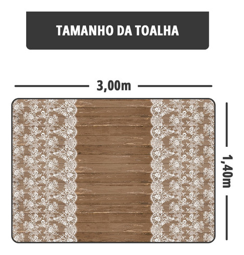 Toalha Mesa Plástica Térmica Rustique Mr 12 Lugar 1,40x3,00 Cor Estampada