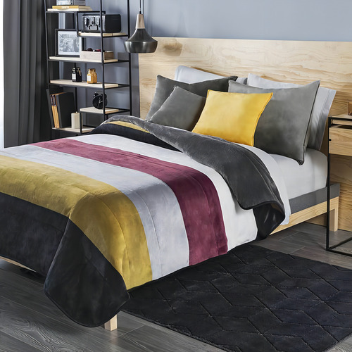 Cobertor Vianney Invernal Quebec queen com design bucarest de 220cm x 180cm