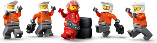 Lego 60443 - Pit Stop E Equipe De Box Com Carro Ferrari City