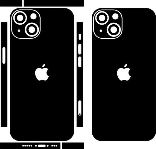 Skin iPhone 14 Decorativo Tipo Negro Mate  2pzs