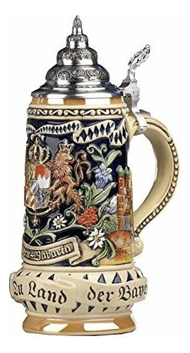 Jarra De Cerveza Alemana Bavaria Stein, Escudo De Armas Del 