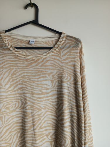 Sweater Ver Beige Animal Print, Talle Xl (Usado)