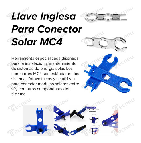 Tecneu 5 Piezas Llaves Inglesas De Metal Para Instalación De Conector Panel Solar Mc4