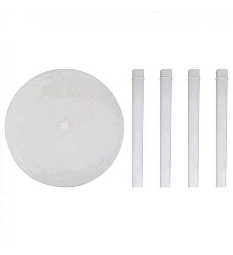 Imagem 8 de 9 de Kit Mesa Plástica Desmontável 90cm + 4 Cadeiras Poltrona
