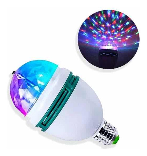 Ampolleta Led E27 Luces Colores Fiesta Giratoria Bola Disco