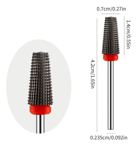 Fresa 5 En 1 Carburo Tungsteno Para Uñas Retiro De Manicure Amarillo