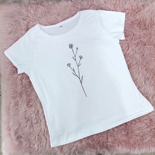 Blusa Playera Mujer Ramito De Flores Arte