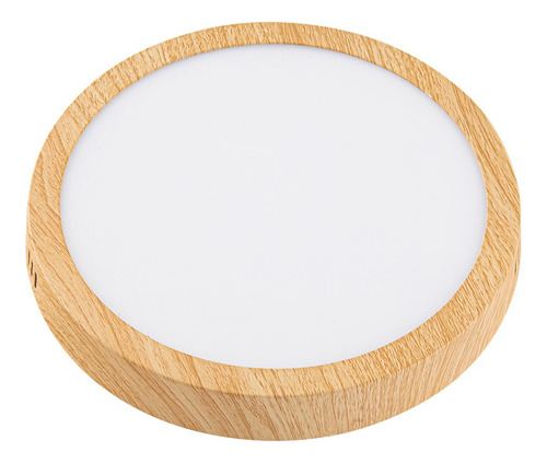 Plafón Panel Led Forest Redondo 18 W Color Madera Luz Calida