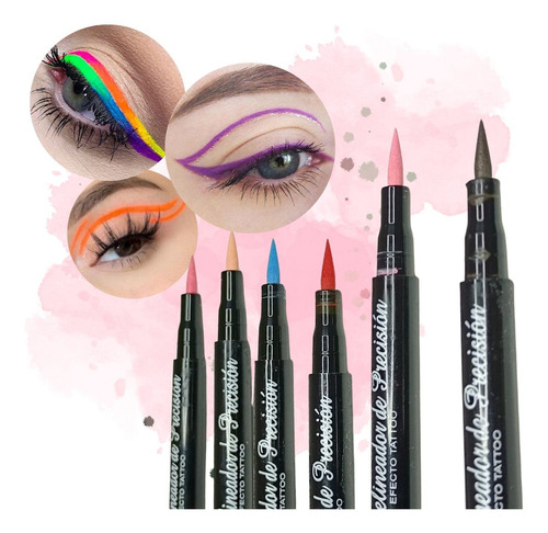 Delineador De Color Punta Fina Maquillaje Larga Duración 1pz Acabado Mate Color