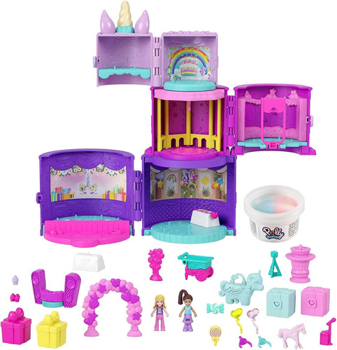 Polly Pocket Mundo Sorpresa Pastel De Cumpleaños Muñeca Para