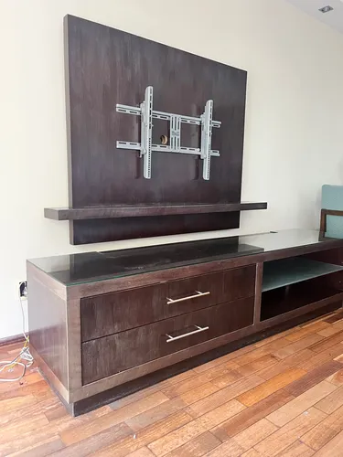 Rack Tv Para Living Caoba Oscuro